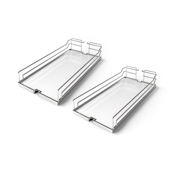 Kessebohmer Dispensa Trays 8W Chrome/White 2501690005, 2PK 2501690005